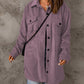 Drop Shoulder Button Down Collared Coat