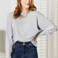 Double Take Seam Detail Round Neck Long Sleeve Top