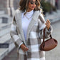 Plaid Open Front Hooded Coat