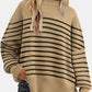 Round Neck Drop Shoulder Slit Sweater